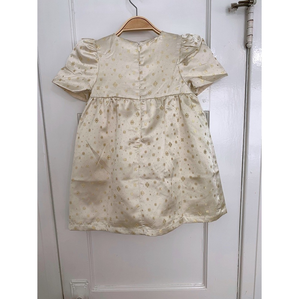Disney Girls Ivory Gold Glitter Satin Minnie Mouse Princess Dress NWOT / Size 4 - Picture 4 of 16